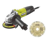 Meuleuse d'angle RYOBI 800W 125mm - 1 disque diamant RAG800-125SD1