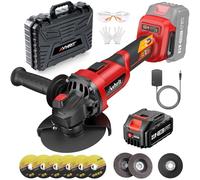 Meuleuse d'angle sans fil 125 mm compatible avec les batteries Makita, 9500 tr/min sans balais avec 1 batterie de 4000 mAh, disques à tronçonner, meuleuse à lamelles pour séparer et poncer