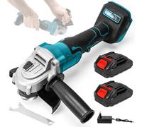 Meuleuse d'angle sans fil 125 mm, Meuleuse sans fil avec 2 ×Batteries & Chargeur, 12000RPM Moteur Brushless, pour Couper et Polir les Carreaux de Céramique, le Bois, la Pierre et l'acier