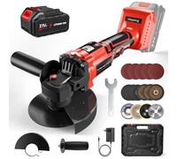 Meuleuse d'angle Sans Fil, 125mm Disqueuse sans Fil avec 1 x 3000 mAh Batterie, 13000RPM Moteur Brushless, 3 Vitesses, Écran Numérique, Roues de Coupe, pour Couper, Polir et Poncer