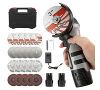 Meuleuse d'angle Sans Fil 16,8 V avec batteries 2 x 2000 mAh, électrique Petite Meuleuse 14000 RPM, Disqueuse 75mm, 20 Disques Tronçonnage, Pour Meulage, Polissage, Découpe Professionnels