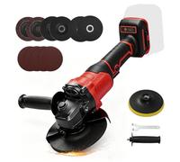 Meuleuse d'angle sans fil avec disque de 125 mm de diamètre, compatible avec batterie Dewalt 18 V/20 V, meuleuse sans balais 7000 tr/min pour couper, poncer et polir (outils uniquement) (rouge)