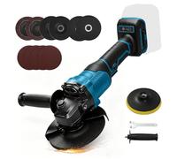 Meuleuse d'angle sans fil avec disque de 125 mm de diamètre, compatible avec batterie Dewalt 18 V/20 V, meuleuse sans balais 7000 tr/min pour couper, poncer et polir (outils uniquement) (bleu)