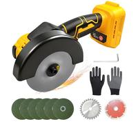 Meuleuse d'angle sans fil compatible avec batteries DeWalt 20 V, 12000 tr/min, moteur sans balais, mini meuleuse d'angle sans fil, avec 6 disques abrasifs de 10,2 cm, 2 disques à tronçonner, pour