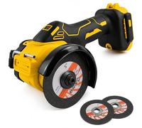 Meuleuse d'angle sans fil compatible avec Dewalt 18 V 20 V - 20 000 tr/min Meuleuse d'angle sans balais avec lumière LED et 2 disques à tronçonner 7,5 cm Outil de ponçage sans fil pour métal, bois