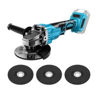 Meuleuse d'angle sans fil compatible avec Makita 18V batterie, 900W 100/125mm Meuleuse sans balais avec 3 disques abrasifs et poignée auxiliaire pour tronçonner, poncer, polir (sans batterie) (125mm)