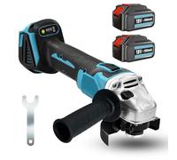 Meuleuse d'angle sans fil, compatible avec Makita Batterie 18V, meuleuse sans fil, 125 mm, avec batterie de 2 × 5500 mAh, Pour les opérations de meulage, de découpe et de polissage