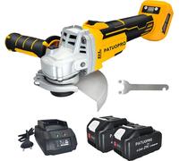 Meuleuse d'angle sans fil, diamètre de disque 125 mm, vitesse variable 5000-9000 tr/min, batterie 2PCS 40Ah, prise EU