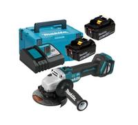 Meuleuse d'angle sans fil MAKITA 125 mm 18 V (2 batteries 5,0 Ah, chargeur, Makpac) DGA513RTJ