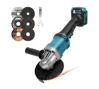 Meuleuse d'angle sans fil pour Makita 18-21 V batterie, 125 mm 10 000 tr/min, outil de coupe meuleuse électrique moteur sans balais avec 6 lames pour bois plastique métal coupe polissage