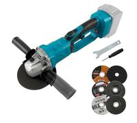 Meuleuse d'angle sans fil pour Makita 18 V, 125 mm, 18 000 tr/min, outil de coupe électrique à tête rotative avec 6 disques pour bois, plastique, métal, polissage (pas de batterie)