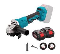 Meuleuse d'angle sans fil pour Makita 18 V, 125 mm, moteur sans balais Akkuflex, batterie Flex avec 2 batteries et chargeur, 2 disques à tronçonner, 1300 tr/min, pour coupe, élimination de la rouille