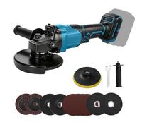 Meuleuse d'angle sans fil sans balais pour batteries Makita 18 V (sans batterie), outil de meuleuse à piles de 125 mm, 3 vitesses, 8500 tr/min, pour métal, bois, coupe et polissage