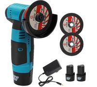 Meuleuse d'angle sans fil Tanbaby 12V 76 mm - 19 500 tr/min, 2 batteries 2000 mAh, 2 disques