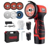 Meuleuse d'Angle TEENO 19 500 RPM - Disqueuse Sans Fil 76mm, Kit Complet avec 2 Batteries 2000mAh et 6 Disques - Pour Meulage, Polissage, Découpe Professionnelle