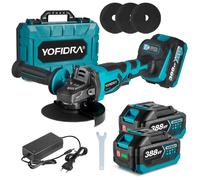 Meuleuse d'angle - YOFIDRA - Yofidra - 125 mm - 850 W sans balais - 2x1,5 Ah Batterie