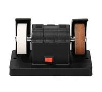Meuleuse de Table Mini Établi Double Disque Touret Polisseuse Aiguiseur avec Variateur de et Boîtier 220 V Capots Au-dessus des Roues et