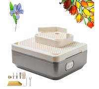 Meuleuse de verre teinté double couche, kit de démarrage pour verre teinté avec fonction de perçage, alimentation en eau automatique, table de meulage électrique avec 4 embouts de meulage