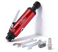 Meuleuse Droite Pneumatique, 25000 Tr/Min Mini Meuleuse à Air Comprimé Avec Pinces Serrage 1/4" (6mm) Et 1/8" (3mm), Outil Rotatif à Air Comprimé Ponceuse Polisseuse Pour PonçAge, Polissage,éBavurage