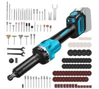 Meuleuse Droite Sans Fil Compatible avec Makita 18V, Professionnelle Brushless avec Accessoires 128PCS et 6 Vitesses Variables pour Mandrin de Perceuse 3mm et 6mm Outil Multifonction (Sans Batterie)