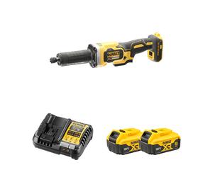 Meuleuse droite XR 18V DCG426N-XJ + 2 batteries 18V 5 Ah + 1 Chargeur DCB1104-QW DEWALT
