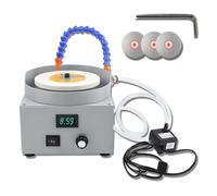 Meuleuse électrique d'établi humide 0-2000 tr/min, ponceuse à bande à vitesse réglable avec rotation bidirectionnelle et affichage de tension LED, affûteur de couteaux à 3 disques diamantés