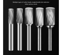 Meuleuse en acier au tungstène, lime rotative en carbure, fraise cylindrique à bout sphérique, meulage du métal, gravure, rainure simple et double