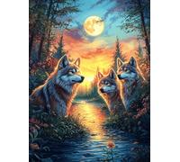 Meute de loups dans une forêt magique 300 Pièces Puzzle Personne Âgée En Carton Rigide Paysages et science-fiction Facile Débutant Anti-Stress Stimulation Cognitive Loisir Créatif Petit Prix Premium 3