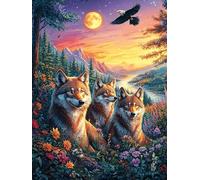 Meute de Loups en Automne 500 Pièces Puzzle pour Ado en Carton Haute Qualité Épais Contes de fées Animaux et Plantes Facile Débutant Jeu De Société Cadeau Fête des Pères Petit Prix Qualité Premium 5
