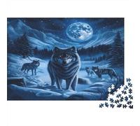 Meute Loups Casse-tête 1000 Pièces avec Emboîtement Parfait, Grand Puzzle Loup lunepuzzle De Détente pour La Décoration Murale DIY, Secret Santa Original 70x50cm/1000pcs