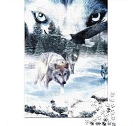 Meute Loups Puzzle 1000 Pièces Papier Recyclé Scène forêt Sauvage Pièces Bien Découpées Renforce La Famille Loisir Indoor Activité Créative 38x26cm/1000pcs