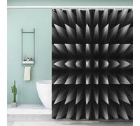 MEVASA Rideau de Douche Anti Moisissur Géométrique Rideau de Douche 180x180 Imprime en 3D Art Deco Rideau de Douche Noir Blanc Art Abstrait Rideaux de Salle de Bains Opaque Polyester