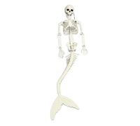 Mevbeyy Décorations d'halloween Squelette Sirène Articulations Posables | Accessoire complet grandeur nature, queue mobile, décor de scène de fête en plein air