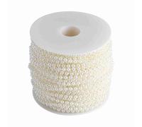 Mevbeyy Perles, 2 couleurs au choix (beige) | 40m Rouleau de perles fausses perles de 4mm pour décoration DIY de mariage et de Noël