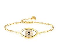 MEVECCO Bracelet pour femme plaqué or 14 carats avec chaîne délicate, bijou simple, mignon fait à la main, minimaliste pour elle, 7 inch, Métal, Oxyde de zirconium