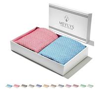 MEVLYS Lot de 2 serviettes de sauna, de hammam, de plage, de sauna, de plage, de pique-nique, de yoga, en coton, extra légères, pour homme et femme, 100 x 180 cm, rose cerisier, turquoise