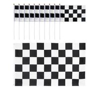 Mevronisshop-1 Pièce Drapeau De Course À Damier Noir Et Blanc, 10 Pièces Drapeau À Main À Damier Noir Et Blanc, Drapeau, Drapeau À Damier, Décoration De Drapeau À Damier, Bannière De Drapeau