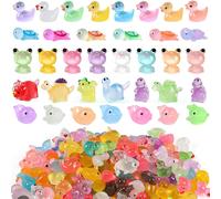 MEVRONISSHOP-100 pcs Mini Figures d'animaux en Résine Set, Animaux Résine Lumineuse Canards Miniatures, DIY Craft Décorations pour Jardin Paysage Aquarium
