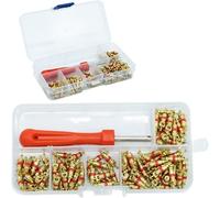Mevronisshop-100pcs Demonte Valve Pneu Outil Démonte Obus De Valve Outil De Reparation Avec 100pcs Valve Core Pour Voiture Remplacement, 4-1 Outil De Réparation De Valve De Pneu, Démonte Valve Pneu