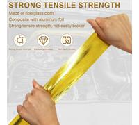 Mevronisshop-10m X 5cm Bande Thermique Echappement Doré Scotch Aluminium Isolant Thermique Ruban Adhésif Aluminium Autoadhésif Heat Shield Wrap Tape Pour Tuyau D'admission De Voiture