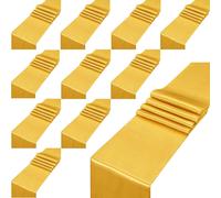 Mevronisshop-12 Pièces Chemin De Table En Satin, 30cm X 275cm Or Long Chemin De Table En Satin De Soie De Mariage Pour Décoration De Chaise Table De Fête Mariage Banquet Diplômes Anniversaire