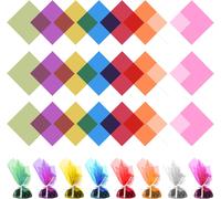 Mevronisshop-120 Feuilles Papier Vitrail, 19 Cm X 19cm Papier Cellophane Coloré, 8 Couleurs Cellophane Colorée Transparent Pour Noël, Saint-Valentin, Diy Crafts, Emballage Bonbon, Les Loisirs Créatif
