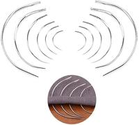 Mevronisshop-12pcs Aiguille Courbe Cuir,Aiguille Courbée Fine De Couture,Aiguille Suture,Grand Trou,2"" 2,5"" 3"" 3,5"" 4"" 5"",Aiguille Cuir En Forme C,Pour Cuir Réparation,Cuir Craft Diy