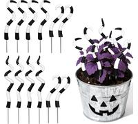 MEVRONISSHOP-12pcs Tuteurs Plantes d'halloween ver des Sables, Tuteurs Plantes Décoratifs ver des Sables Noir et Blanc Décorations de Jardin Effrayantes pour Halloween Fêtes Effrayantes Maison Hantée