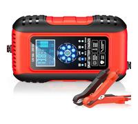 MEVRONISSHOP-12V/24V 10A Chargeur Batterie Lithium, Chargeur Batterie Voitures avec Écran Tactile, 11 Protections Charge&Fonction Réparation, Sécurité Enfant pour Voiture Moto Camion, AGM, Gel, Wet,