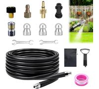 MEVRONISSHOP-15M Furet Deboucheur Canalisation Haute Pression,400 Bar 1400°C Tuyau,Avec Adaptateur et Buses,Rallonge De Tuyau,Compatible Kärcher K2-K7 pour Déboucher et Nettoyer les Canalisations