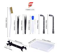 MEVRONISSHOP-17 pcs Kit d'Outils d'Accessoires pour Imprimante 3D, Comprenant Pince à Épiler, Clés en Forme L et 5 en 1, Brosse en Fil de Cuivre, Aiguille de Nettoyage, pour le Nettoyage de Buse