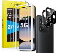 MEVRONISSHOP-2+2 Pièces Protecteurs d'écran, 2 x Verre Trempé pour Xiaomi Redmi Note 14 5G (No 4G) et 2 Caméra Protection écran, avec Outil D'alignement Facile, Clarté HD, Ultra Résistant