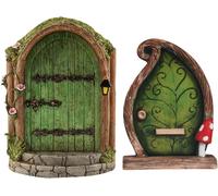 Mevronisshop-2 Morceaux D'ornements De Porte En Bois, D'ornements Créatifs Et Intéressants, De Décorations De Jardin, Adaptées Aux Cours, Aux Maisons D'arbres Et Aux Jardins.