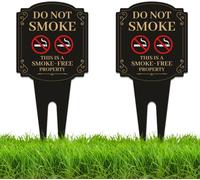 Mevronisshop-2 Pack No Smokng Sign C'est Un Signe De Cour De Propriété Sans Fumée Avec Des Espaces, En Aluminium Double Côté Ne Fumez Pas Les Signes Extérieurs Pour La Cour À La Maison, 15x30cm
